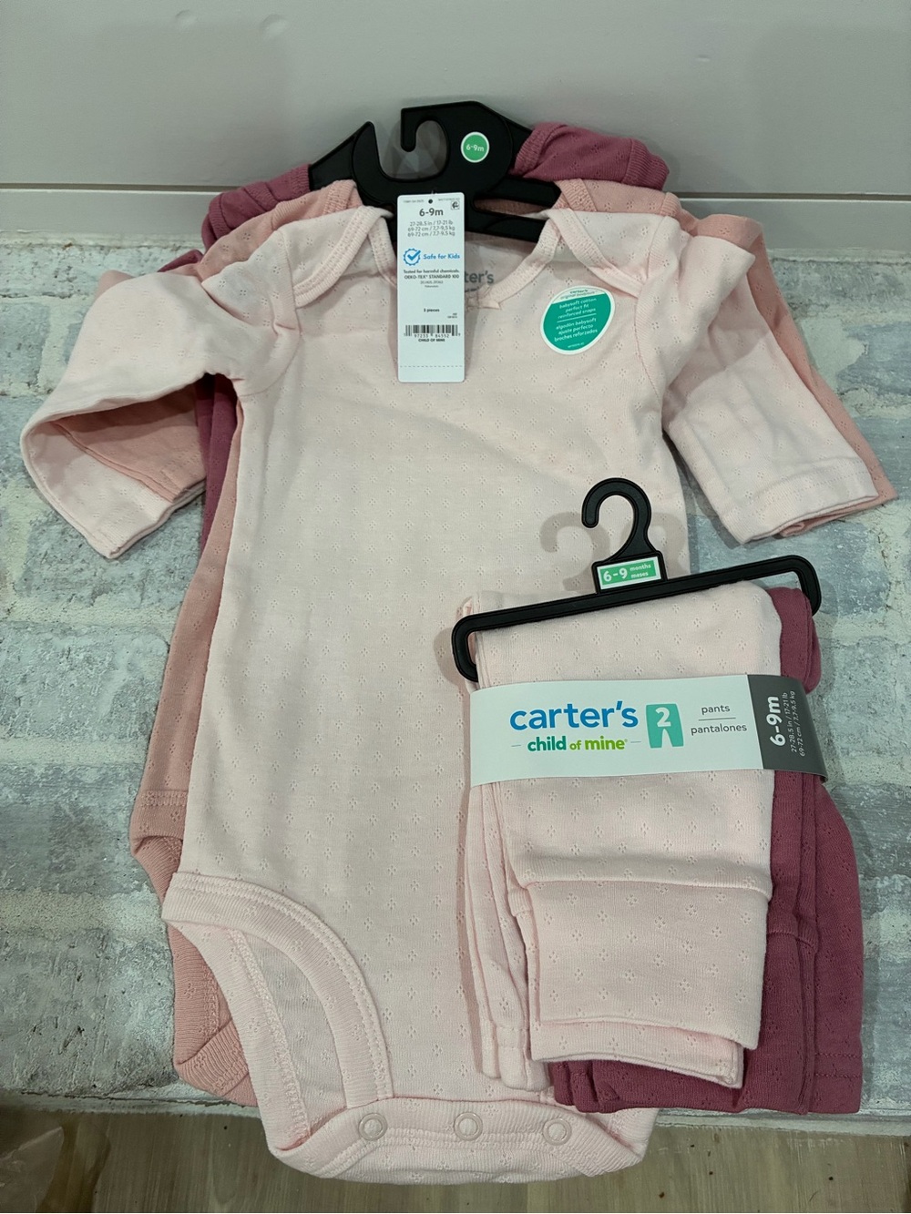 Carter's Pink & Mauve Baby Bodysuit and Pants Set- NEW